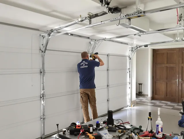 Reynoldsburg Garage Door Repair certified technician performing precision garage door repair in Reynoldsburg