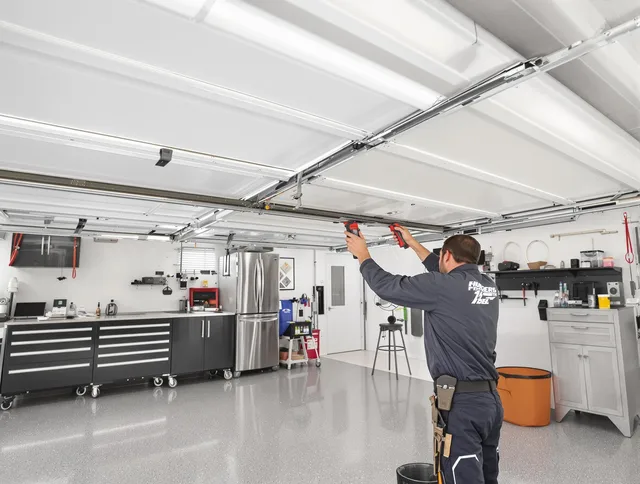 Overhead garage door repair service by Reynoldsburg Garage Door Repair in Reynoldsburg